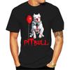 2023 Freizeitmode 100% Baumwolle Rundhals T-Shirt Clown Pitbull Es Halloween Herren T-Shirt Herren Halloween Hergestellt in den USA