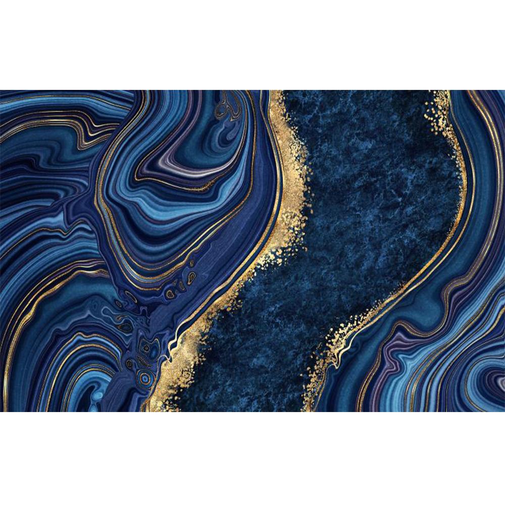 Tapete Abstraktes blaues Marmor-Wandgemälde Goldene Marmor-Tapete Schlafzimmer Wohnzimmer Wandgemälde Heimdekoration