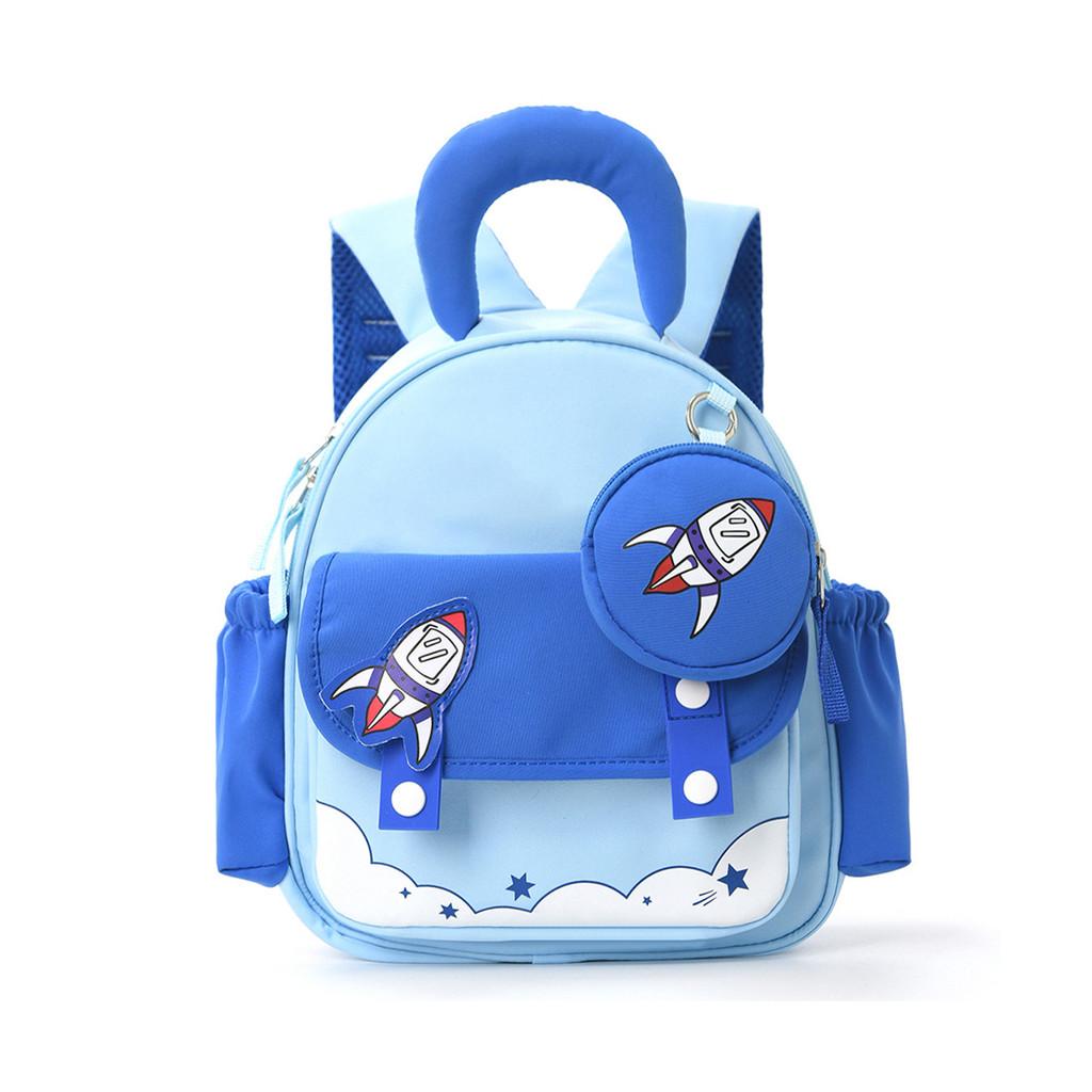 Childrens Polyester Backpack Featuring Cartoon Print And Breathable Cushion Straps