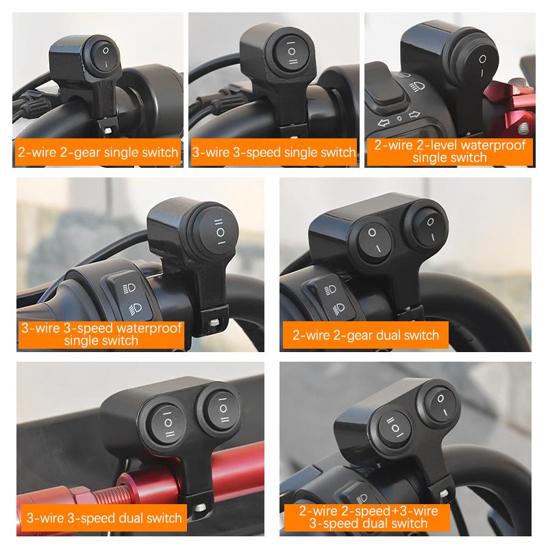 Comutator faruri pentru motociclete Buton pentru faruri de ceață Retro Moto Pit Dirt Bike Accesorii pentru motociclete 22 mm