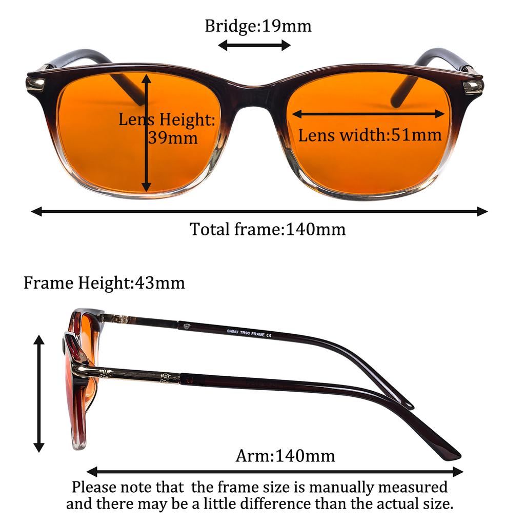 SHINU Women Gaming Glasses Orange Lens Block Blue Light Protect Eyes From Digital Screen Computer Work