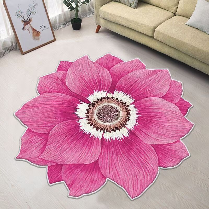 Large Flower Circular Carpet Living Room Carpet Bedroom Bedside Carpet