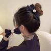 Pearl Super Elastic Velvet Simple Temperament Black Head Rope Bow Hair Tie Rubber Band To Tie The Hair