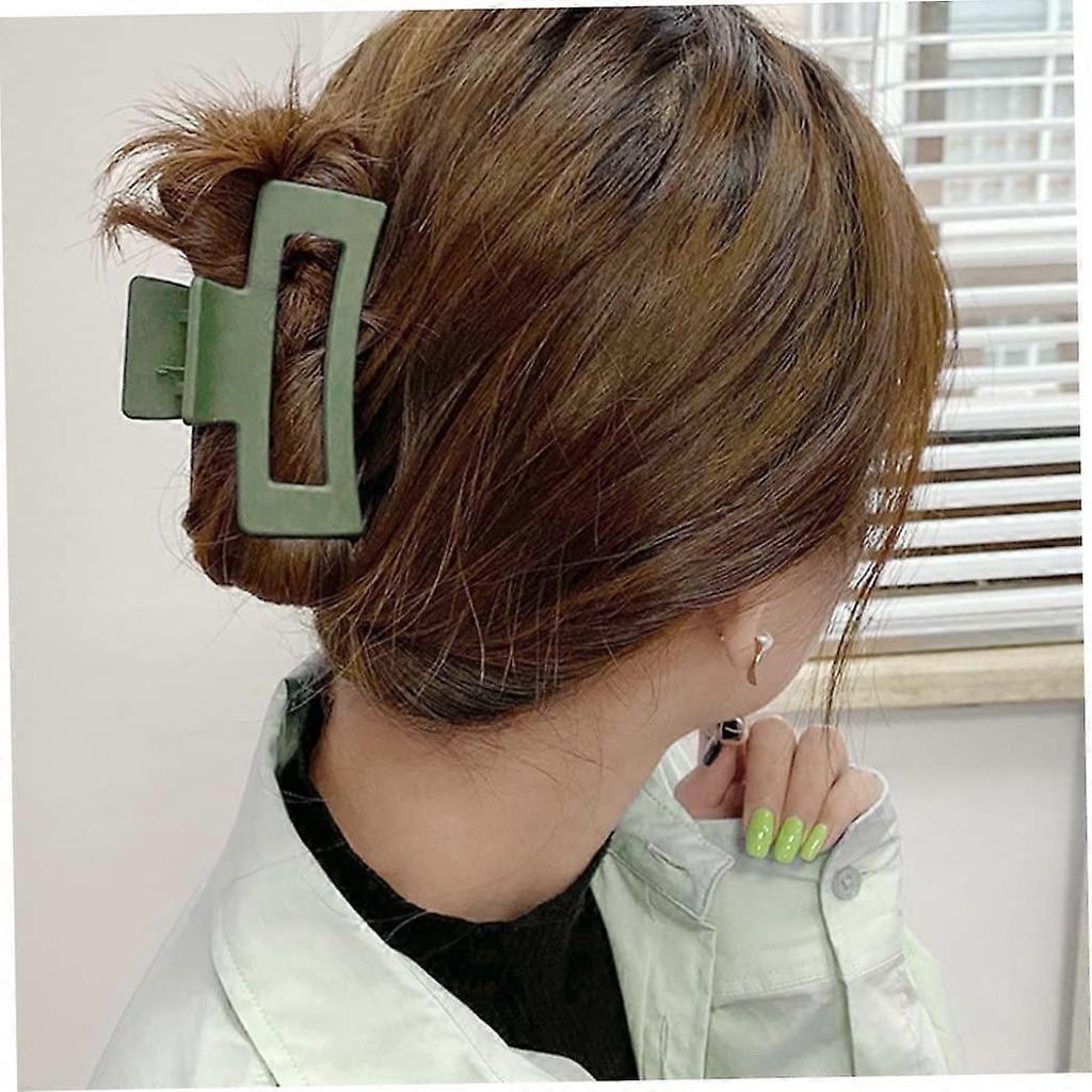 Hair Claw Clips Square Non Slip Catch Barrette Strong Hold Hair Jaw Accessories for Women Girls 4PCS,Hair Jaw Clips green+pink+coffee+black)(4pcs