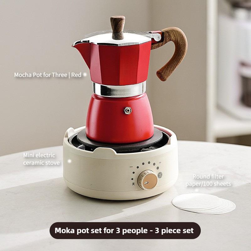 High Pressure Extraction Coffee Mocha Pot Household Italian Espresso Hand Brewed Coffee Pot Outdoor Portable Coffee Utensil