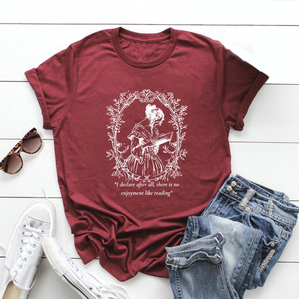 Pride and Prejudice TShirt Jane Austen Shirt Women Tshirts Short Sleeve Graphic Tees Vintage Women Clothes Bookish Gift