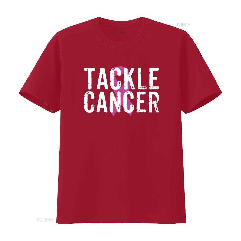 Brustkrebs T-Shirt Für Frauen Tackle Awareness Schwarz 2X Groß vintage Gewaschen streetwear Stilvoll homme Leicht Atmungsaktiv