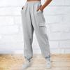 Frauen Cargo Hosen Elastische Taille Einfarbig Lose Knöchel Länge Multi Taschen Casual Weiche Atmungsaktive Dame Sport Lange Hosen