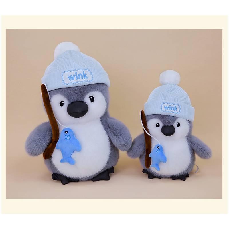 Cute Fishing Chef Drawing Penguin Cartoon Plush Doll For Kids