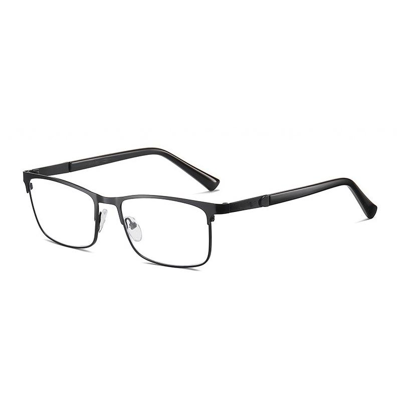 Latest Business Classic Square Frame Men's Reading Eyewear Ultra Light Neutral High Quality Alloy Metal Frame Anti Blue Light Eyewear