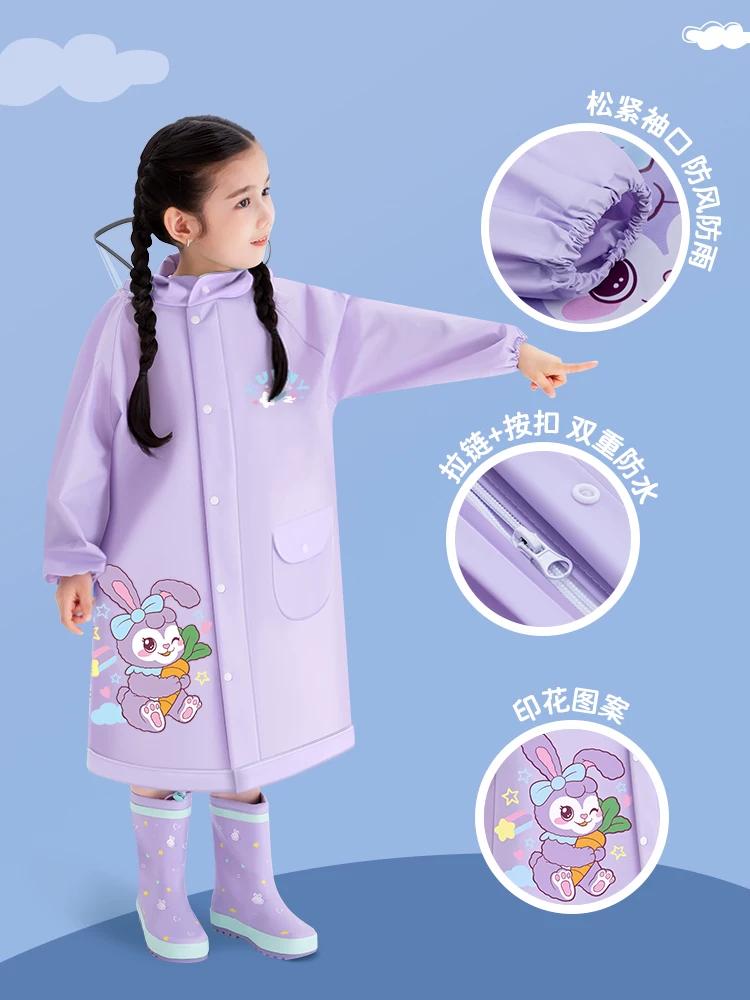 Raincoat for Students for School Rainstorm Prevention Children Raincoat 2025 New Primary School Students with Schoolbag Thickened Poncho