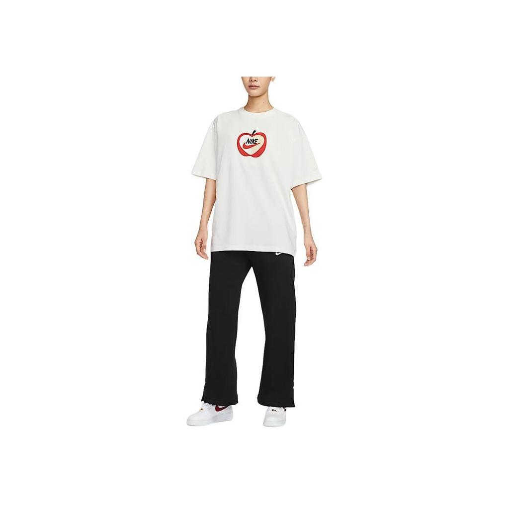 Nike Sportswear Oversized Casual Comfortable Crew Neck Short Sleeve T-Shirt Women T-Shirts Sail-White IB5577133