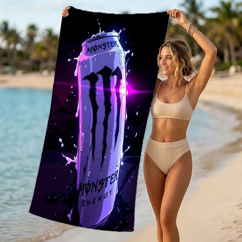 Beach Towel with Monster Energy LOGO Pattern - soft,absorbent,machine washable Lightweight&Modern,swimming,Travel Essentials