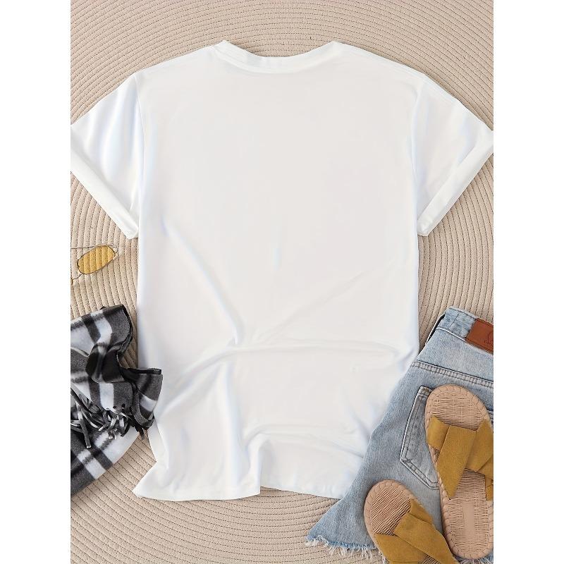 Women'S Round Neck Short Sleeve T-Shirt with The Print 'TEAM DE LA Mariée', Designed for Wedding Occasions, Featuring a Warm And Ceremonial Style