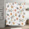 Vibrant Bug Floral Shower Curtain Home Bathroom Decor Waterproof Fabric Yellow Pink Red White Green