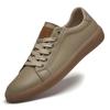 Italian Men Genuine Leather Walking Shoes Comfy Casual Leather Flat Designer Oxford Shoe Outdoor Antiskid Lace-Up Round Toe Shoe
