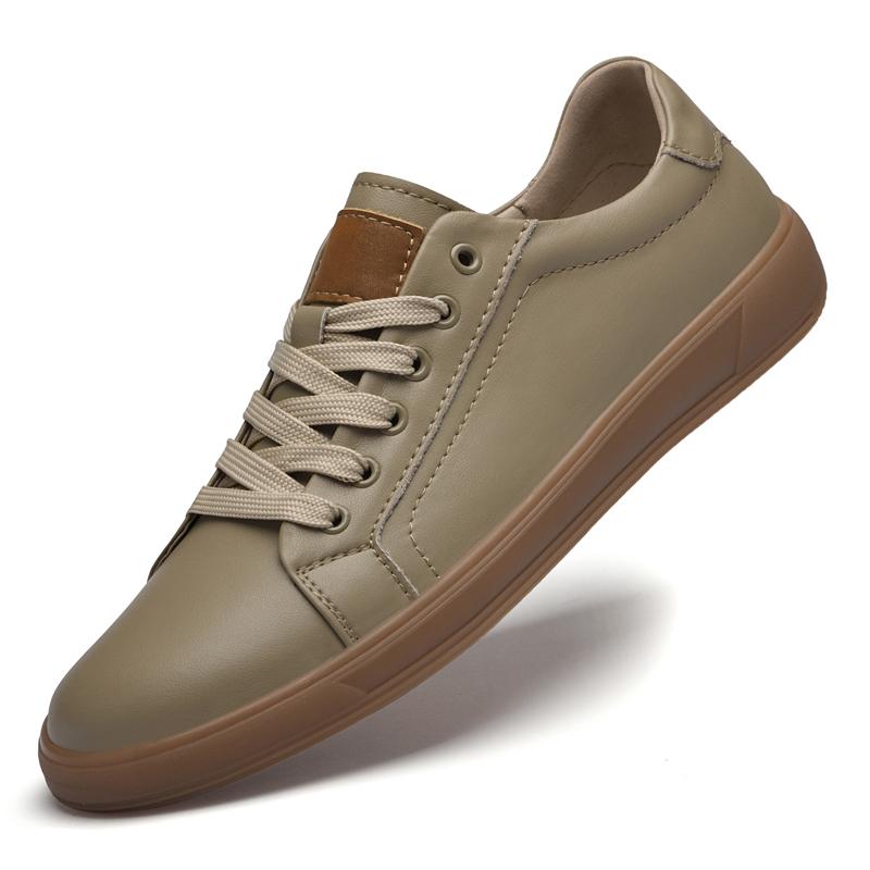 Italian Men Genuine Leather Walking Shoes Comfy Casual Leather Flat Designer Oxford Shoe Outdoor Antiskid Lace-Up Round Toe Shoe