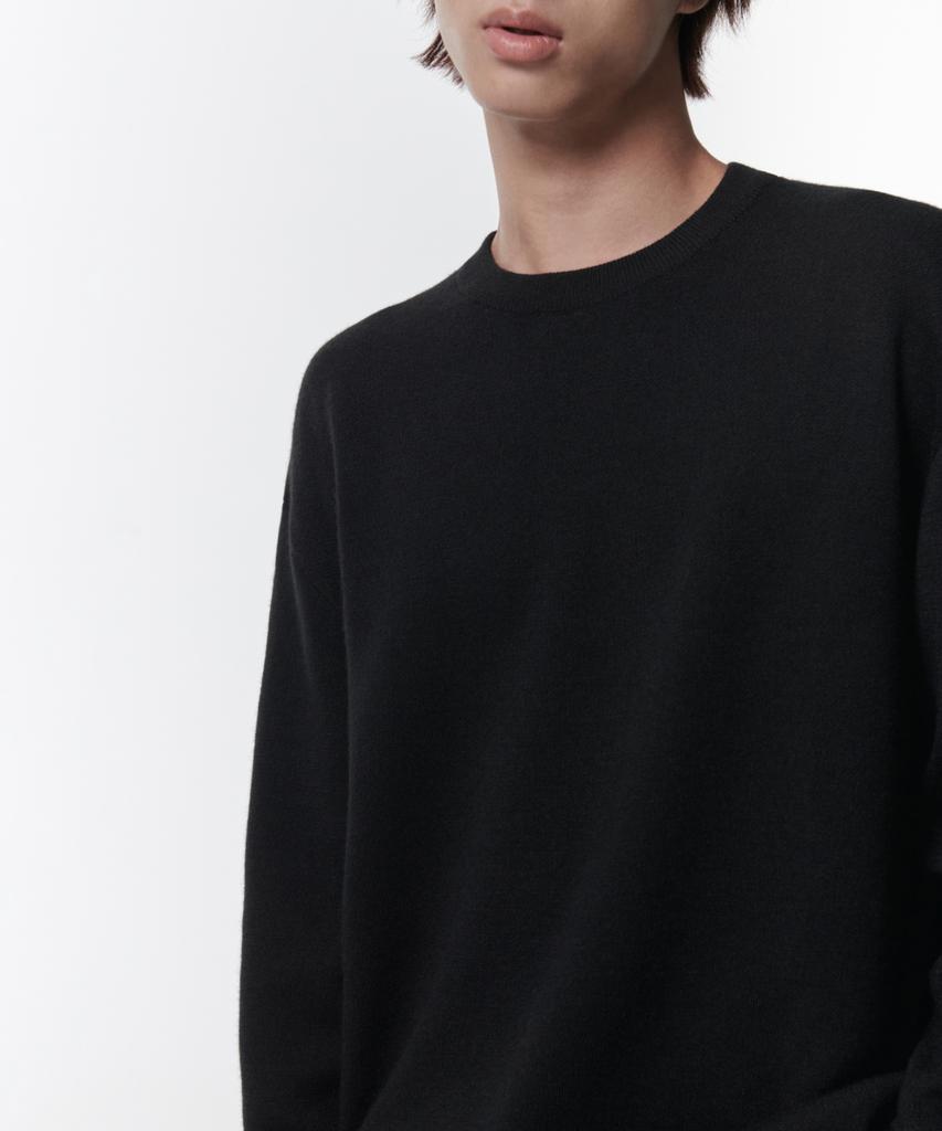 MUSINSA STANDARD Minimal Oversized Crew Neck Knit [Black]