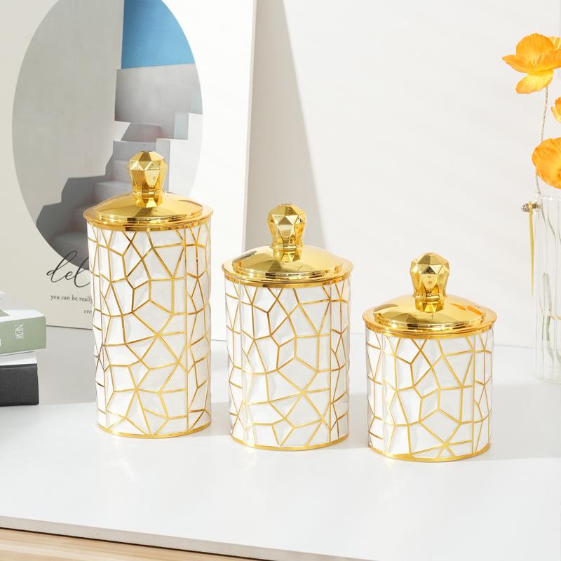 Luxury Jars Gold Jars Gold Airtight Acrylic Jars / Luxury Gold List Jars Food Storage Jars