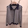 Shop   Women S Daily Look Striped Knit Collar Cardigan Navy 21dS Wcd260094