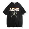 ADHS Skelett Meme T-Shirts Klassisch Vintage Humor Horror Lustiges Totenkopf T-Shirt Unisex Damen Freizeit Hip Hop Sommer Übergroßes T-Shirt
