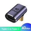 FONKEN Adaptador de Cable de datos tipo C, convertidor de 40Gb, adaptador de datos de carga de codo para Thunderbolt3, teléfono móvil, tableta, adaptador USB C a C