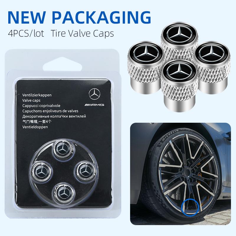 CRD1 Car Wheel Stem Air Valve Cap Tire Dust Cover for Mercedes Benz C E S Class W223 W206 Accessories Interior Mouldings XSQMM-BEZ