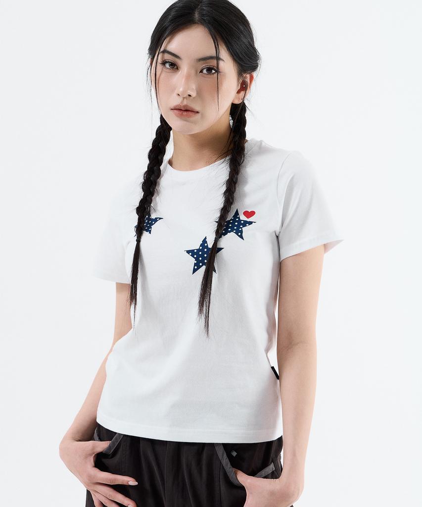 Nasttingijeubeleoldaenmi Dot Star Tee_White