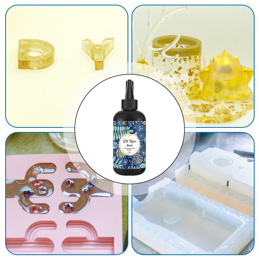 Hard UV Resin Glue Crystal Clear Ultraviolet Curing Epoxy Resin UV Glue Solar Cure Sunlight Activated DIY Jewelry Making Tools