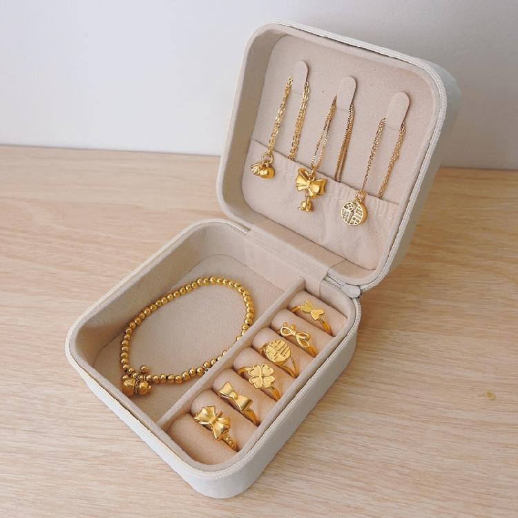 PU Leather Jewelry Box with Multiple Compartments Velvets Lined Jewellery Storage Case Accessory Organization Tool
