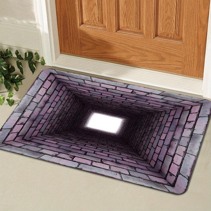 60*90cm 3D Optical Illusion Door Mat 2D Flat Welcome Doormat Suitable for Indoor and Outdoor Use Perfect for Front Doors Entryways Bedroom