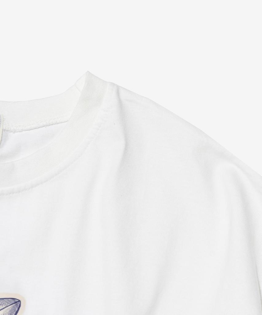 Wogseuaenko Surfboard Washed Short Sleeve T-Shirt (White)