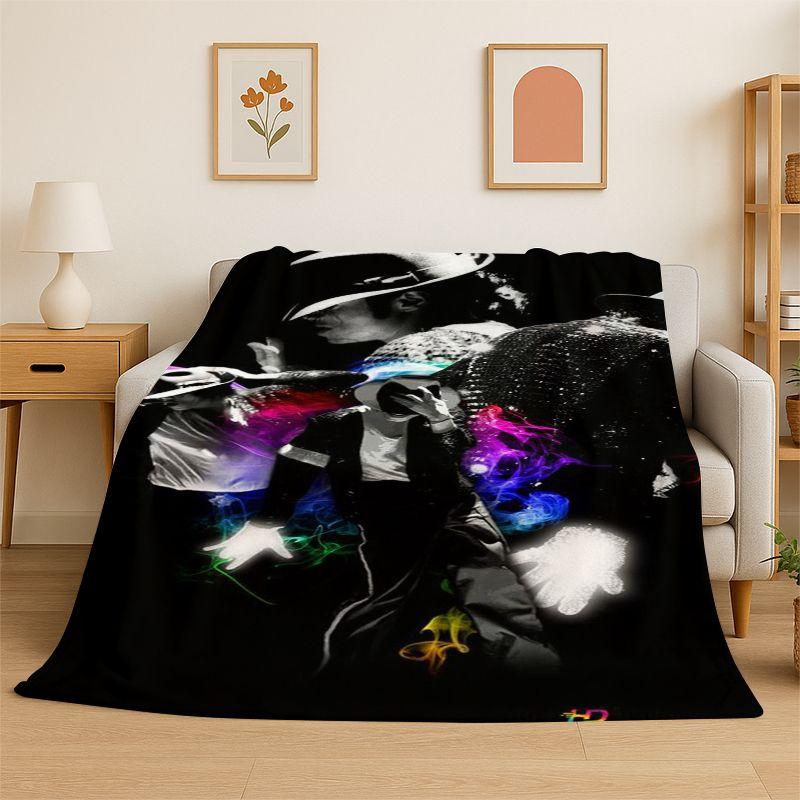 Retro MJ Michael Jackson King of Pop Weiche Flanelldecke, Gemütliche Decke für Bett, Couch, Sofa, Schlafzimmer, Wohnzimmer, Reise Kind
