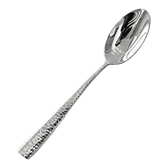 Western Food Tableware Stainless Steel Serrated Steak Knife Sharp Fork Tines Curved Spoon Dishwasher Safe Hammered Texture Flatware