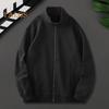 Herren Sportmantel Stehkragen Langarm Reißverschluss Knopfleiste Baseballjacke Einfarbig Loose Fit Laufsport Gym Outwear