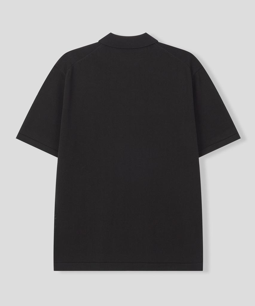BLACK MOMENT Rayon Blended Knit Polo Shirt [Sky Blue]