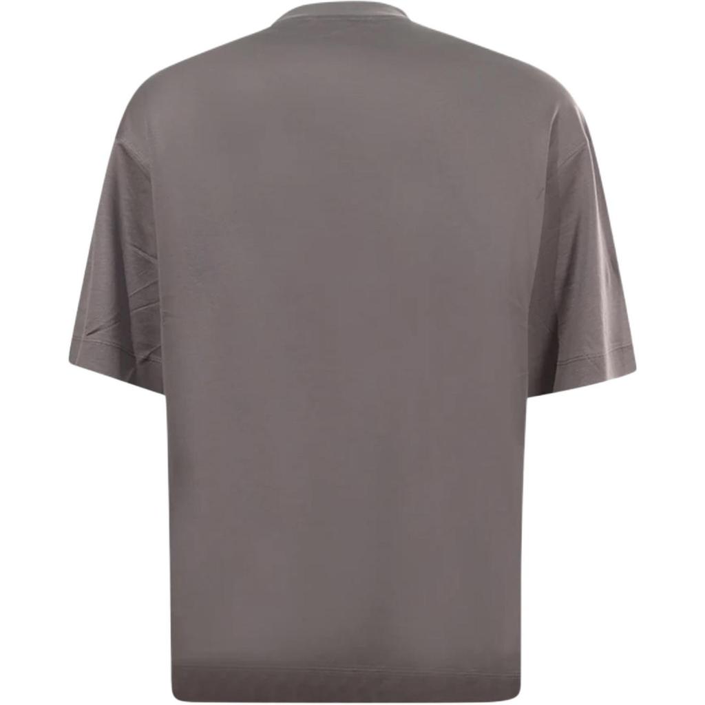 Emporio Armani Solid Color Crew Neck Slim Fit Short Sleeve T-Shirt Men Tops Brown 3D1TA1-1JUVZ-0639