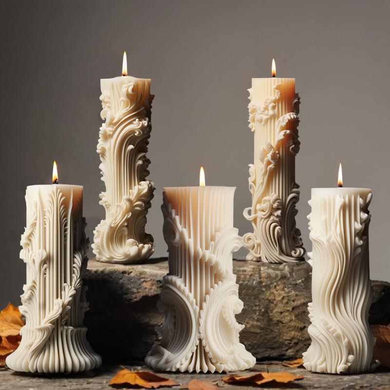 Silicone Mold for Aromatherapy Candles European-Style Cylindrical Minimalist Pillar Design