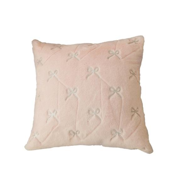 Throw Pillowcase Bowknot Pattern Hidden Zipper Wrinkle Resistant Pillow Cover Bedroom Living Room Sofa Home Decor