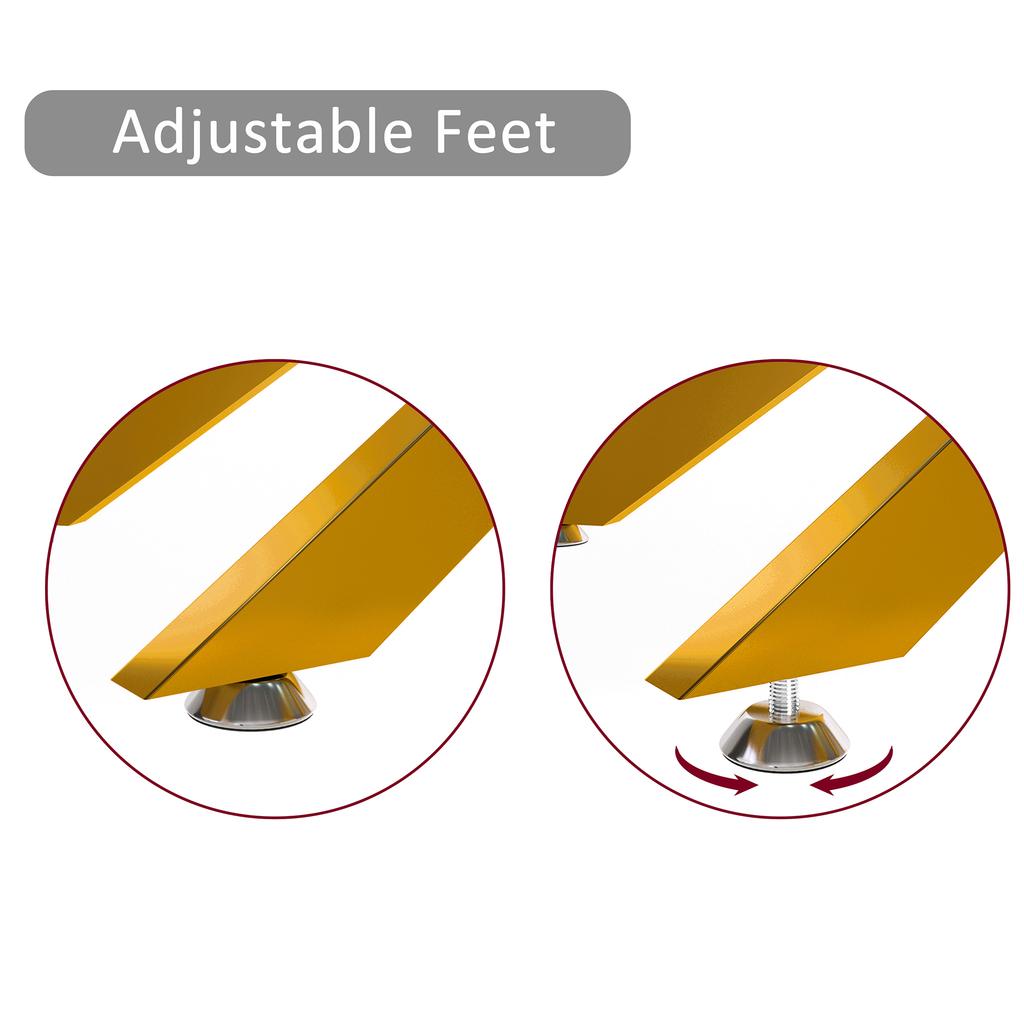 Coffee Table with Tempered Glass Top, Gold-Colored Metal Frame, Rectangular Luxury Design, Living Room-H46/W120/D60 Cm
