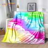 Weiche Plüschdecke mit Regenbogen-Chromatischer Farbillusion, Flanelldecke, Überwurfdecke für Wohnzimmer, Schlafzimmer, Bett, Sofa, Picknick-Abdeckung