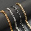 Hip Hop Fashion Square Buckle Loop Chain Titanium Steel Fried Dough Twists Chain Lobster Buckle Fashion Male Black Bracelet Stainless Steel Jewelry