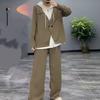 Übergröße Lazy Style Fake Zweiteiler Kapuzenpullover Anzug Damen Herbst und Winter Weitbein Hose Zweiteiler