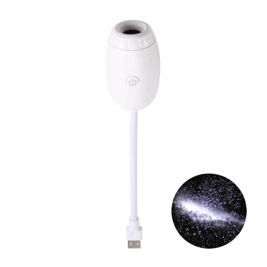 2-in-1 Projector Lamp Starry Sky Night Light with Glass Lens USB Star Light Relaxing Ambient Lighting for Bedroom Camping Car