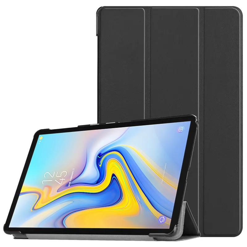 Voor Samsung Galaxy Tab A 10.5 Hoes SM-T590 SM-T595 Drievoudige Magnetische PU Leer Harde Stand Cover Voor Galaxy Tab A 10.5 Hoes