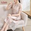 YUZHAOLIN Mid-Aged Women's Chinese Style Chiffon Summer Dress