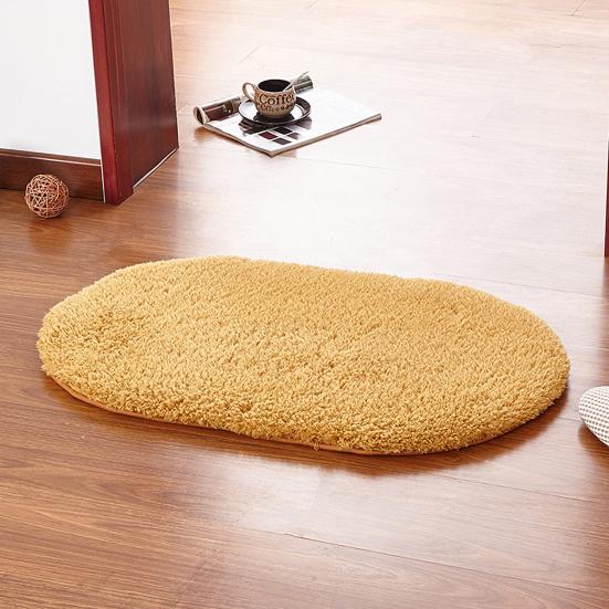 Oval Bath Mat Thick Super Absorbent Plush Area Rug Shaggy Carpet Anti-Slip Backing Machine Washable Soft Bathroom Floor Mat