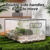 1 PC Réservoir Transparent pour Tortue Aquatique et Terrestre Boîte Habitat Tortue pour Animal de Compagnie Reptile Amphibien Tortue Aquariums Boîte Fournitures pour Animaux de Compagnie