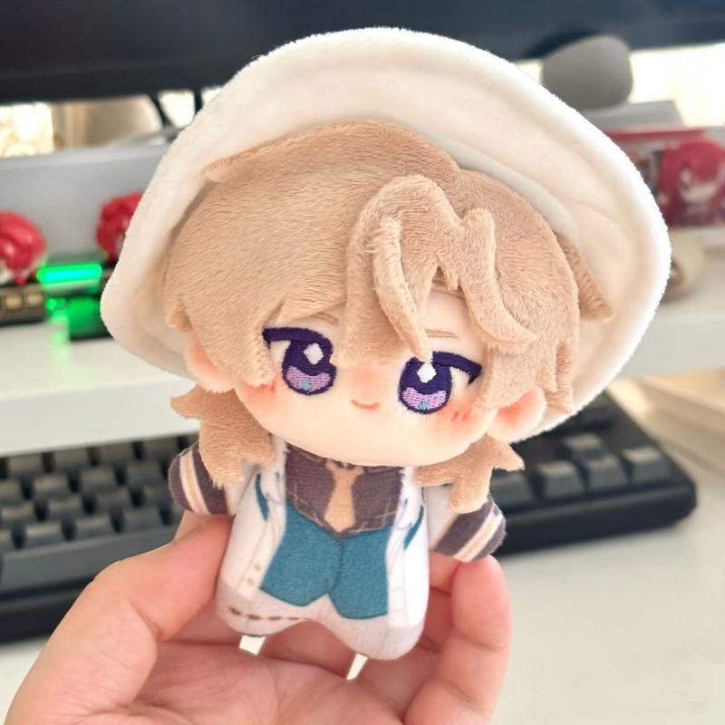 10cm Cute Anime Game Honkai Star Rail Dr. Ratio and Aventurine Plush Toys Funny Keychain Pendant Character Figure Plushie Doll