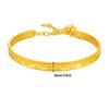 Elephant Auspicious Words Open Bangle: New Chinese Elegance Sand Gold Bracelet